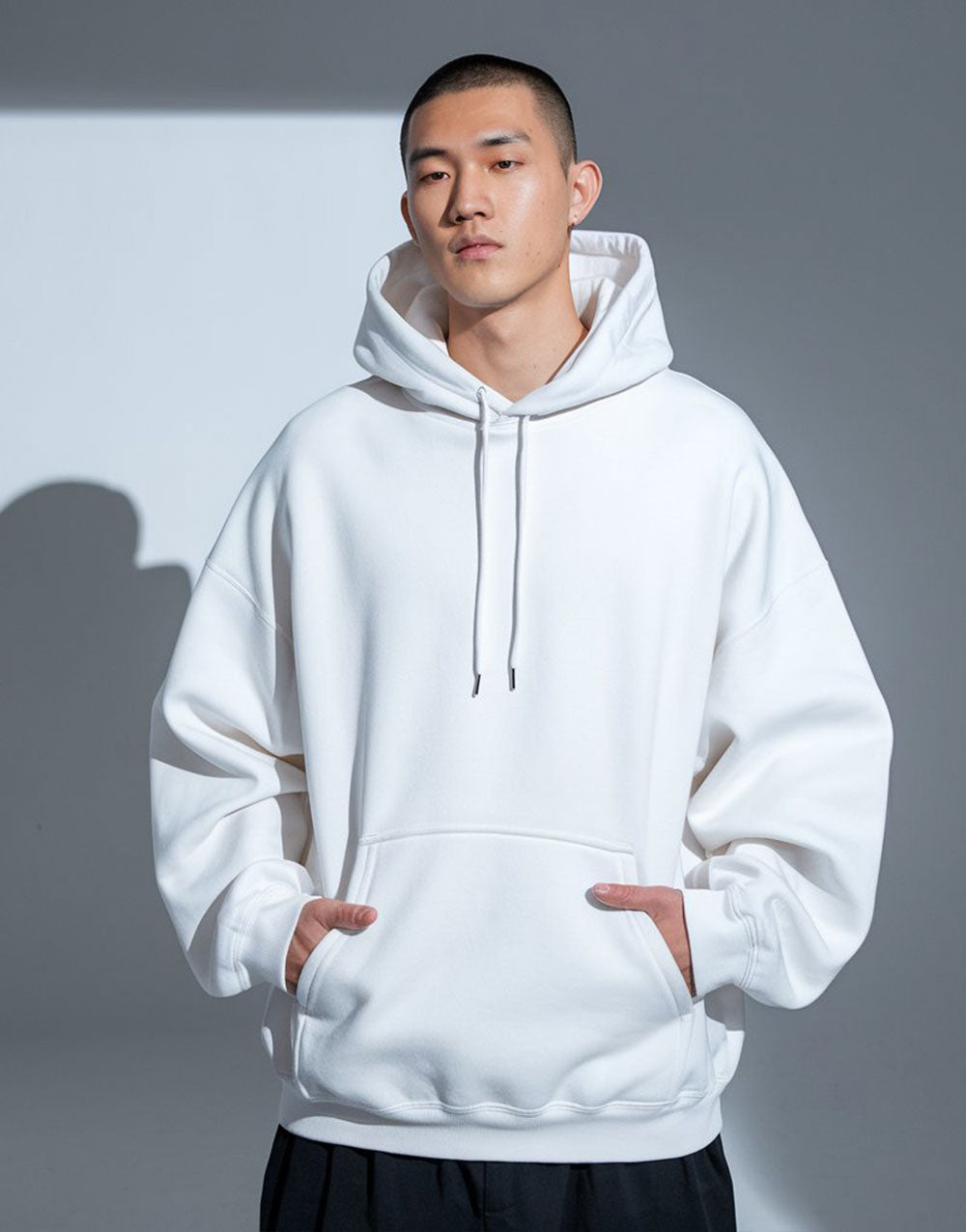 white oversize hoodie