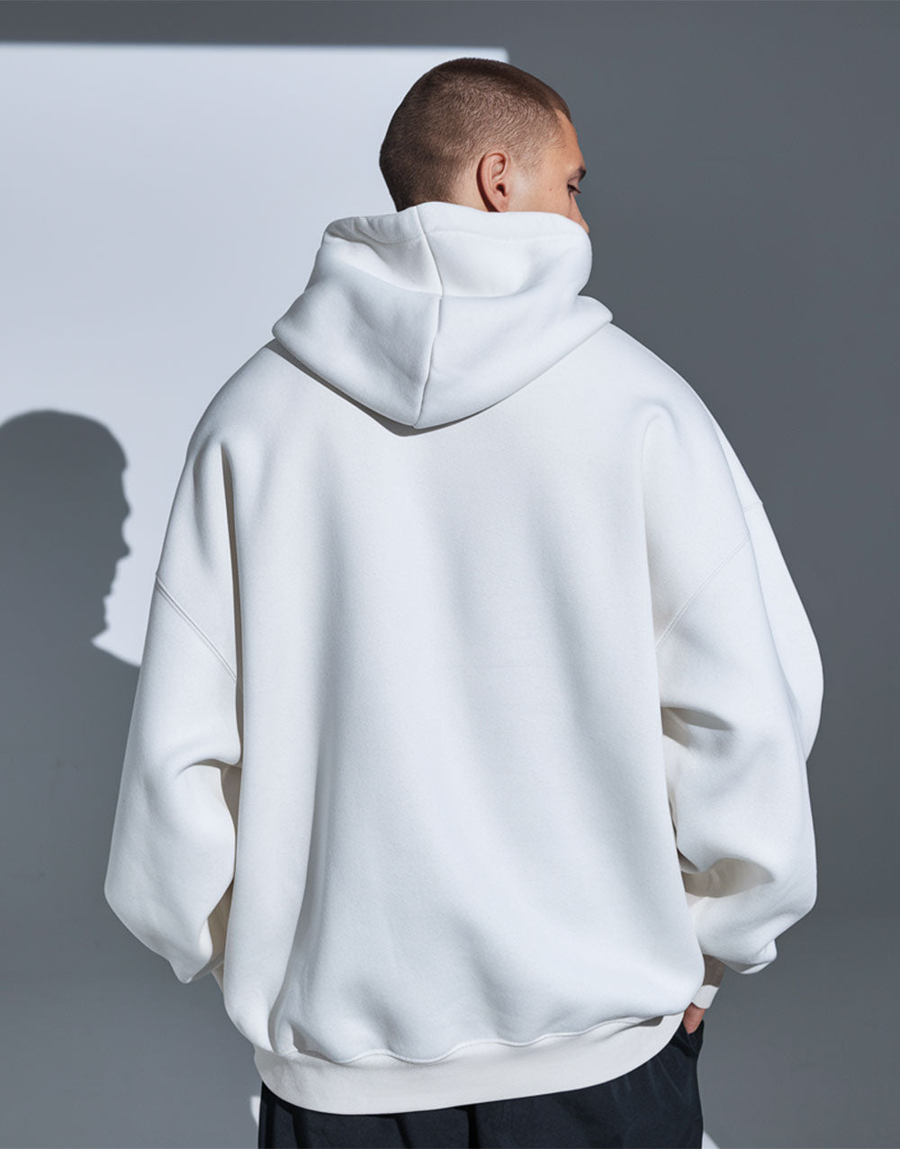 white oversize hoodie