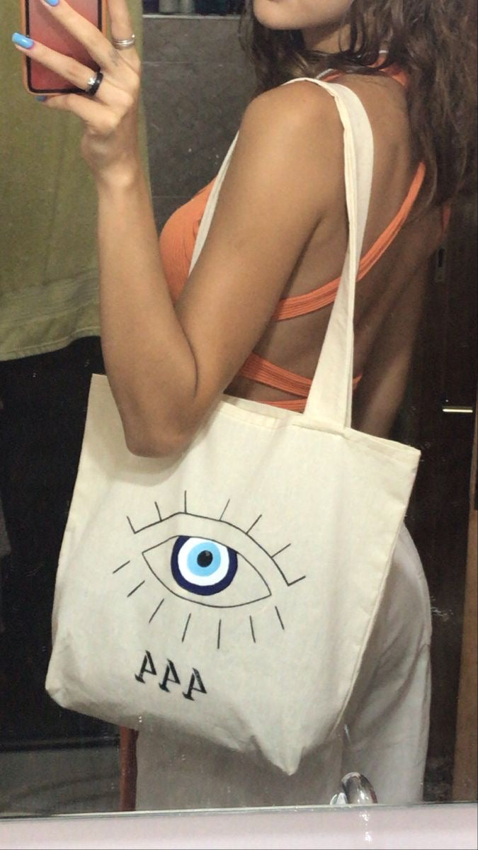 Evil eye tote bag